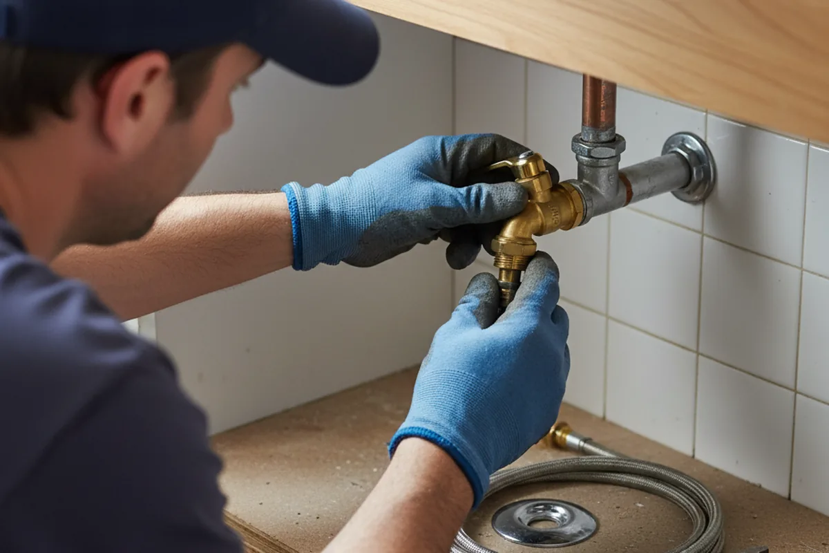 Shutoff valve and fitting work during Faucet and Fixture Repair in Raymond